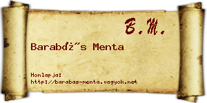 Barabás Menta névjegykártya